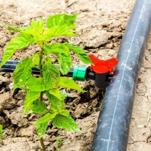 TS-20 Stk. Stoppekran for Dryppvanning Rett Dryppventil 16PE Kvalitets Stoppekran Barb Pottehage, Plantasje Ja