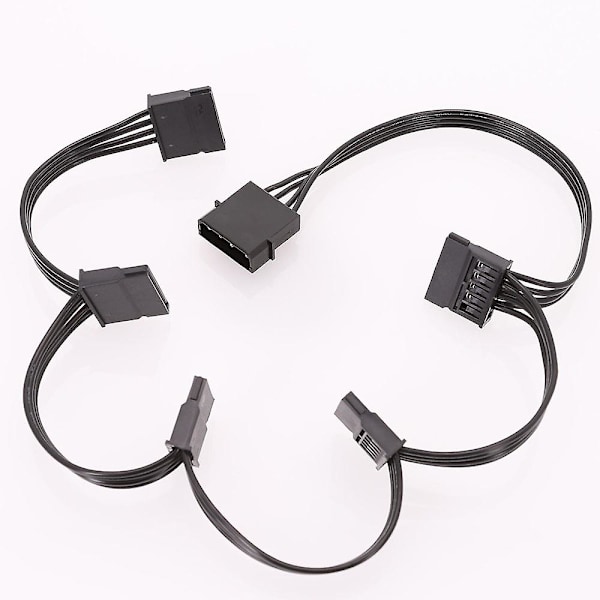 TS-2kpl Molex 4pin Ide - 5 Sata 15pin Kiintolevyn Virtalähde Jakokaapeli DIY PC Severille 18awg 4