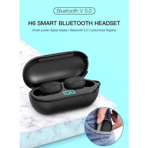 TS-H6 True Wireless Bluetooth 5.0 Headset med laddningsfodral