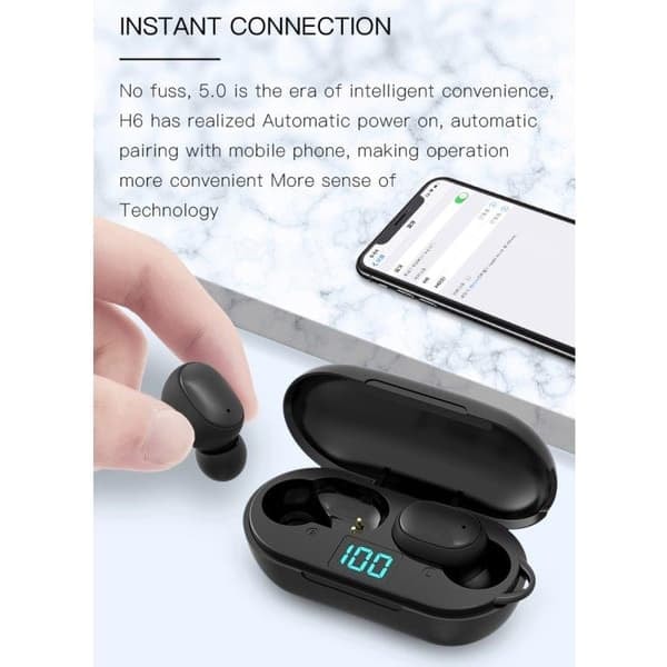 TS-H6 Todelliset langattomat Bluetooth 5.0 -kuulokkeet latauskotelolla