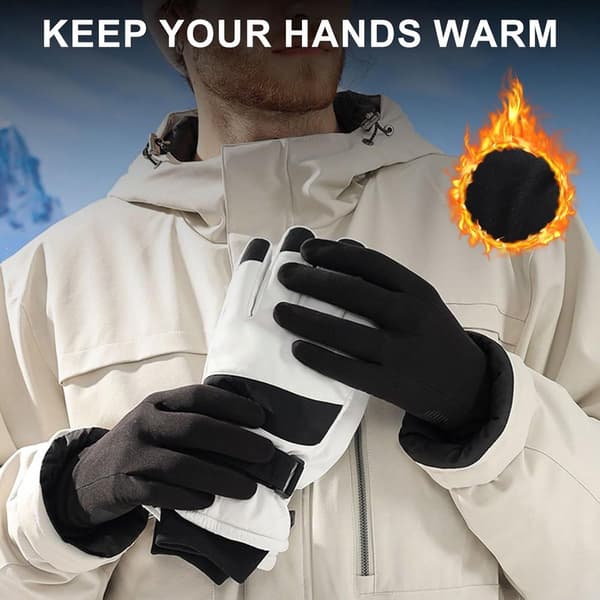 Vinter Touchscreen Handsker, Varm Termisk Foret Polyester Spandex Blanding, Anti-Skrid Greb, Til Mænd Løb Cykling Vandring, Sort, Størrelse M