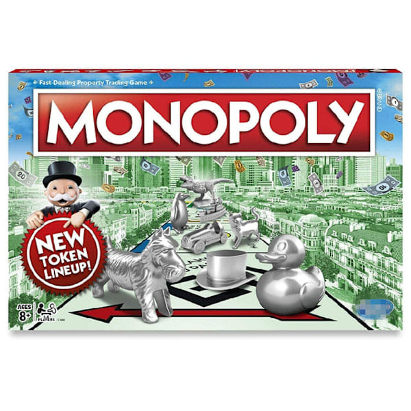 Monopoly-spel, Familjespel för 2 till 6 spelare, Monopoly-bräde för barn från 8 år och uppåt