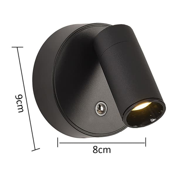 TS-Magnetisk Væglampe med genopladeligt batteri - Sort