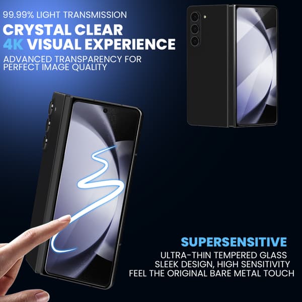 2-Pack Samsung Z Fold 4 Screen Protector - Tempered Glass 9H - Super Quality 3D