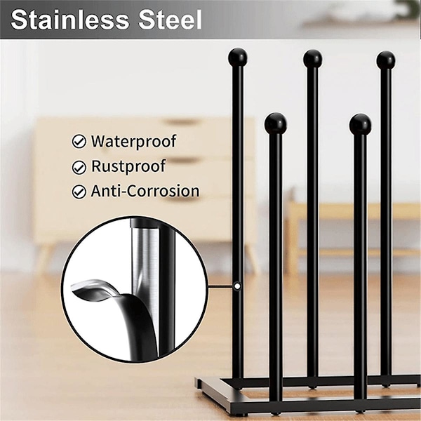 TS-40.6 X 25cm Metal Støvle Opbevaringsstativ Fritstående Opbevaringsstativ, Plads til 4/6 Par, Sort