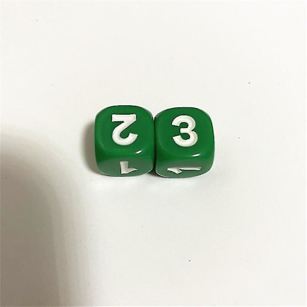 10 kpl Numero 1 2 3 1 2 3 D6 14mm Akryyli Noppaa 6-sivuinen Noppa Lautapeleille Kuutiot 6 Väriä [HK] Green