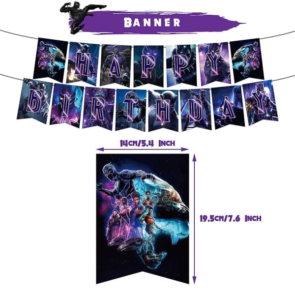 Black Panther temafest dekorationer kit set ballonger dekorationer