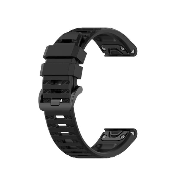 TS-Silikonarmband för Garmin Fenix 6X - 26mm - Svart