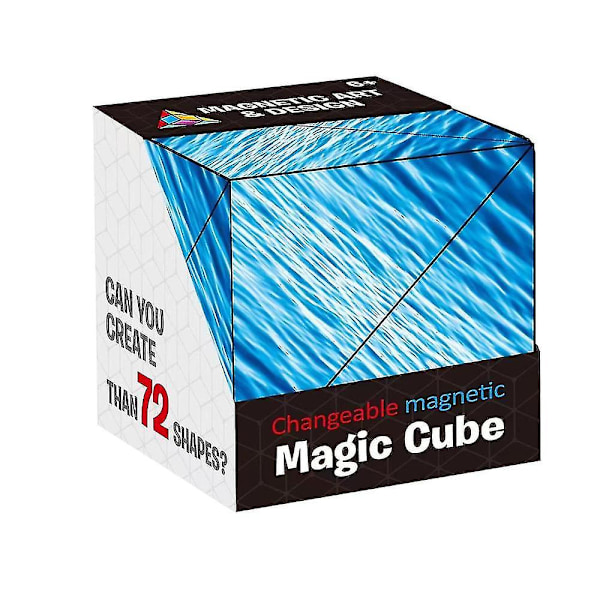 Ny 3D Magisk Kub Shashibo Formförändrande Låda Antistress Handflip Pussel Leksaker Present light blue