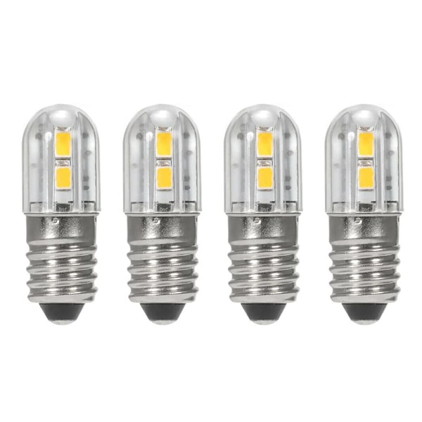 2-pak E10 6V LED-lampe med 2835 skruvbase 4 SMD-chips gul opgradering til projektør lommelygte