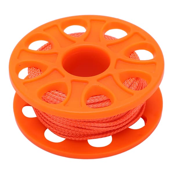 30M Dive Reel Scuba Diving Finger Spool with Double Ended Bolt Snap Clip Fluorescent Orange Thread Orange