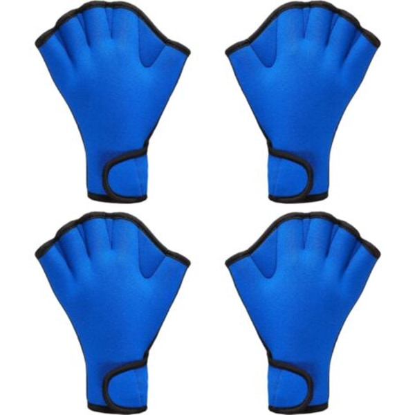 2 Par Aqua Fit Simhandskar Simträningshandskar Simfötter Fitness Neoprenhandskar Vattenmotstånd Träningshandskar för Simning och Dykning med Handled