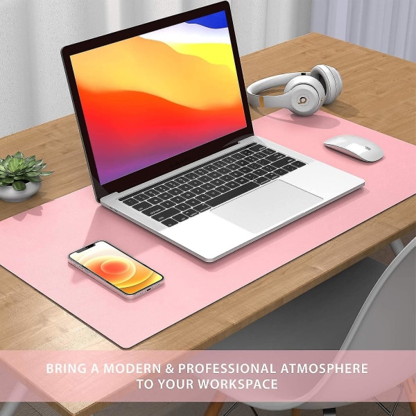 Sunrain Desk Pad Protector Mat - Dual Side Pu Läder Skrivbordsmatta Large Light Blue-Baby Pink 31.5* 15.7