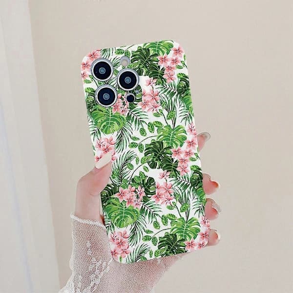 Til iPhone 14 Pro Max Cover med Tropisk Plantemønster Hårdt PC Bagsidebeskyttelse