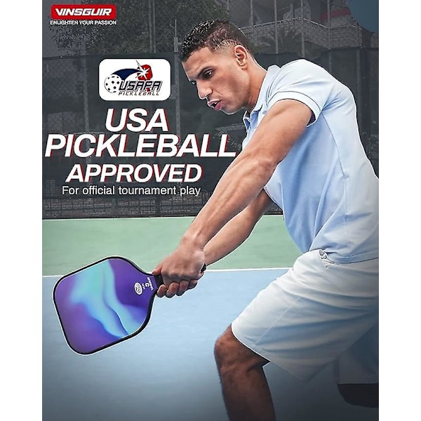 Pickleball-sæt, USA Pickleball-godkendt sæt med glasfiber pickleball-racketter, pickleball-sæt, lette bæretaske, pickleball-sæt-gaver til 4 Rackets