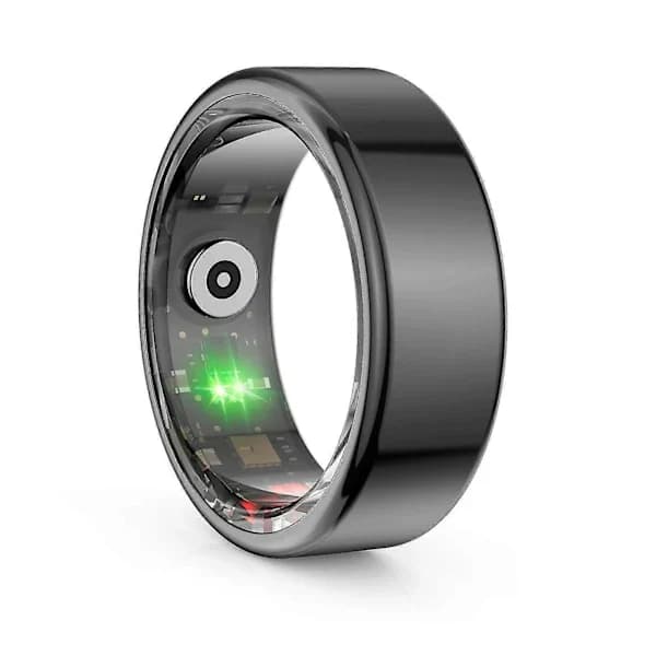 Smart Ring for Blodtrykk, Helse og Aktivitetsmåling - Blodsukker, Søvn, Hjertefrekvens, 100% Ny svart 9