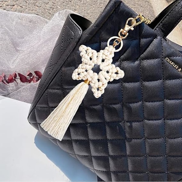 Nøglering Håndlavet Boho Tassel Taske Charm Nøglering Bilnøglering til Kvinder