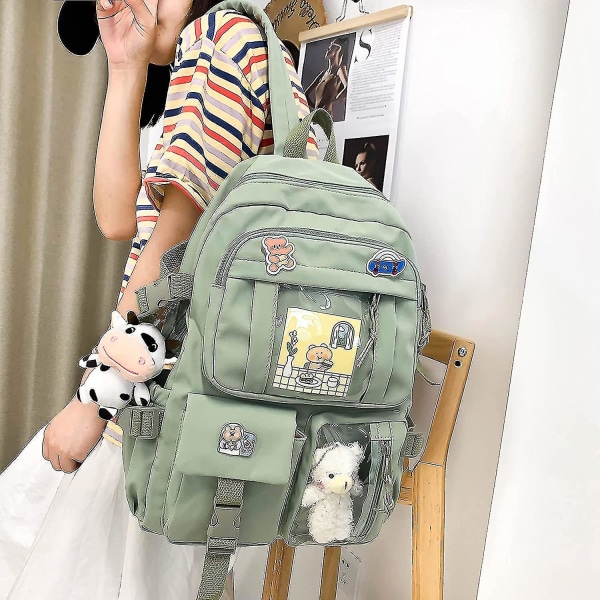 Ryggsäck. Japansk Kawaii ryggsäck skolväska med hänge. Liten ryggsäck. Skolmaterial