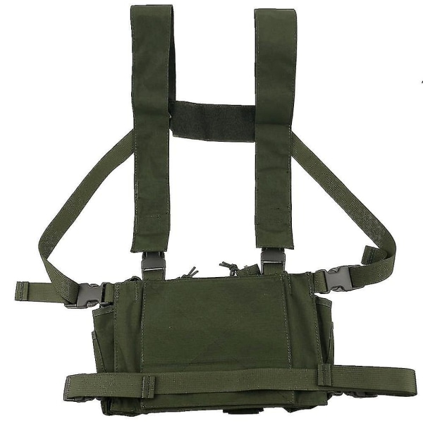 Justerbar Tactical Chest Rig Bag Radiosele Chest Front Pack Pouch hölster Militärväst Chest black