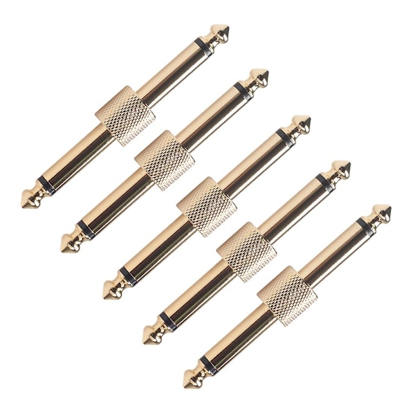 TS-5st 1/4 Tum 6,35 mm Gitarr Effekter Pedal Kontakt Koppling Jack Gränssnitt Kabel Adapter Elektrisk