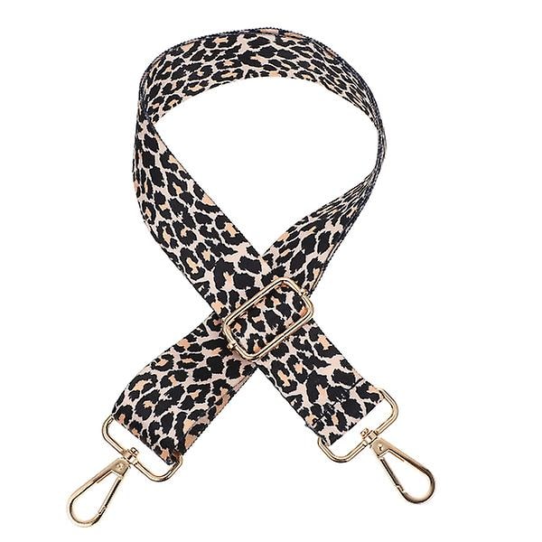 Axelremsväska med leopardmönster, justerbar axelremslängd 80-140 cm (bredd: 3,8 cm)