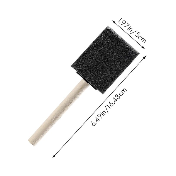 50 st 2 tum Skumsponges Målarpensel Set, perfekt för Akrylfärger, Blekmedel, Lack, Hantverk, Konst