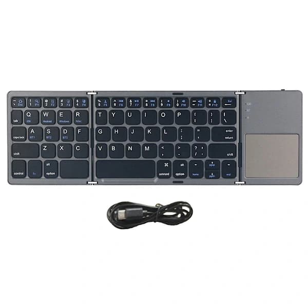 Bluetooth-tangentbord Vikbart Trådlöst Tangentbord Pekplatta för IOS/Android/Windows Surfplatta Mobiltelefon Tangent