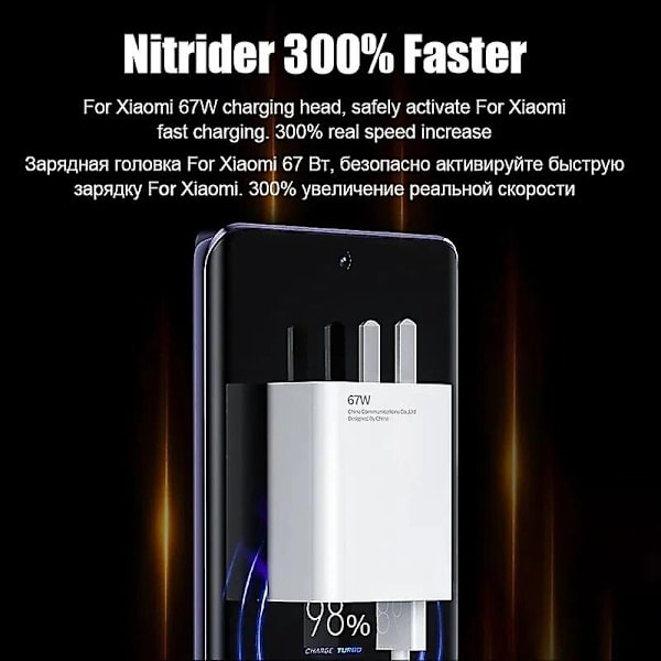 För Xiaomi 67W USB Supersnabb Laddare Strömadapter Mi 12 11 6A Typ C-kabel POCO X5 X4 Pro Redmi Note 9 10 11 Laddning