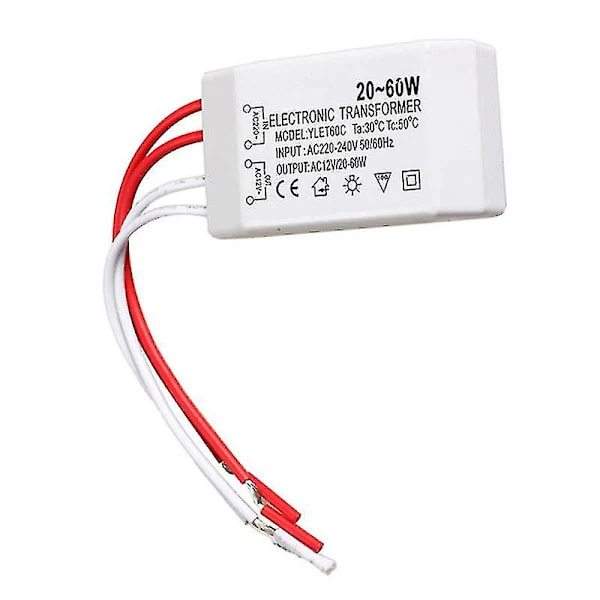 20-60w Halogenlampe Elektronisk Transformator Spotlight Adapter Enhet 220V til AC12V-FA-