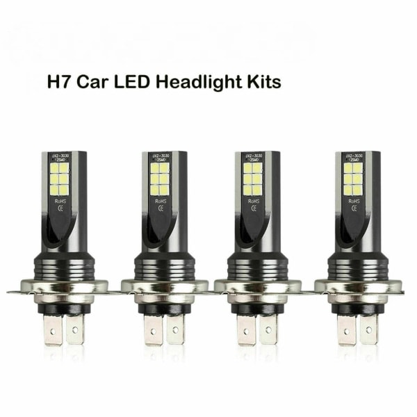 2kpl LED-ajovalot, 1500LM 6000K Valkoinen 12V LED H1 H3 H4 H8/H11 H7 Auton ajovalot Virheenkestävä Canbus-muunnossetti Ei virheitä H8 H11