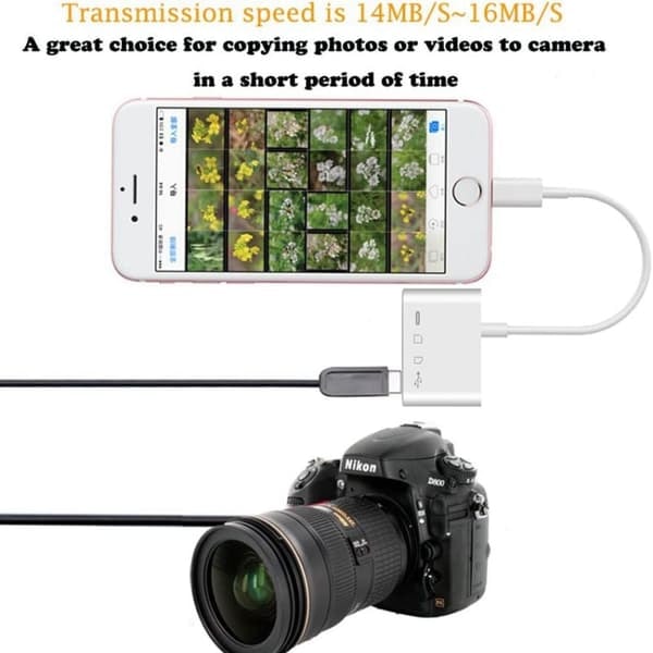 TS-Lightning till Minneskortläsare + USB & Lightning