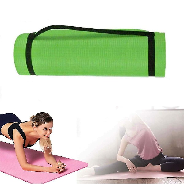Joogamatto, liukumaton, erittäin paksu joogamatto, pilatesmatto, treenimatto, kuntomatto olkahihnalla