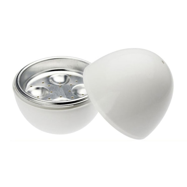 Äggångare Praktisk 4 ägg Kapacitet Äggformad enkel vit mikrovågsugn äggkokare till frukost
