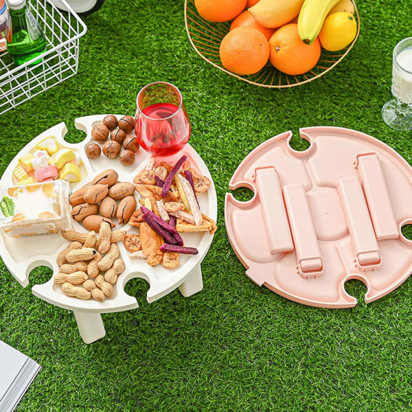 Multifunktionellt hopfällbart bord Lätt att bära Plast Snyggt förvaringsbord för picknick