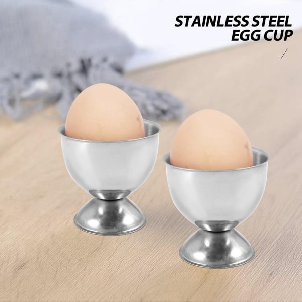 Set Ägg i rostfritt stål Hårdkokta ägg och verktygshållare för mjuka brickor Kök, Silver