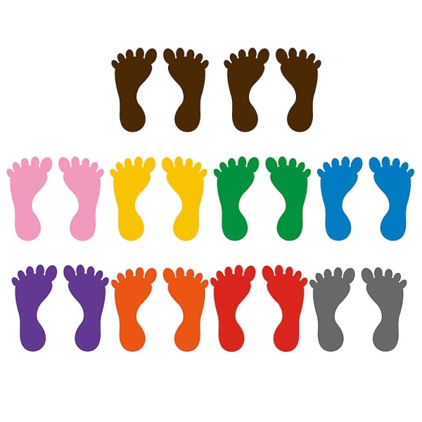 10 par barns fotavtryck klistermärken PVC fotavtryck dekaler dagis golv dekaler (blandad färg)