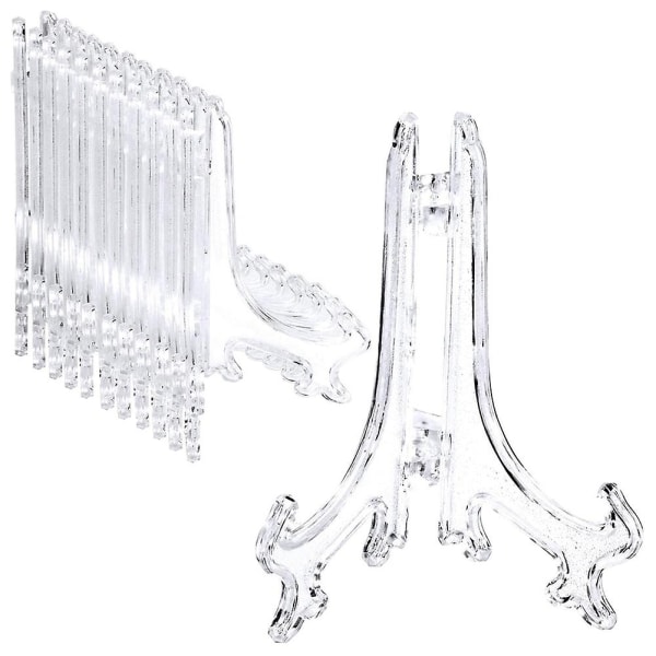 24 stycken Plast staffli tallrik hållare staffli vid bröllop, (klar, 5 tum)
