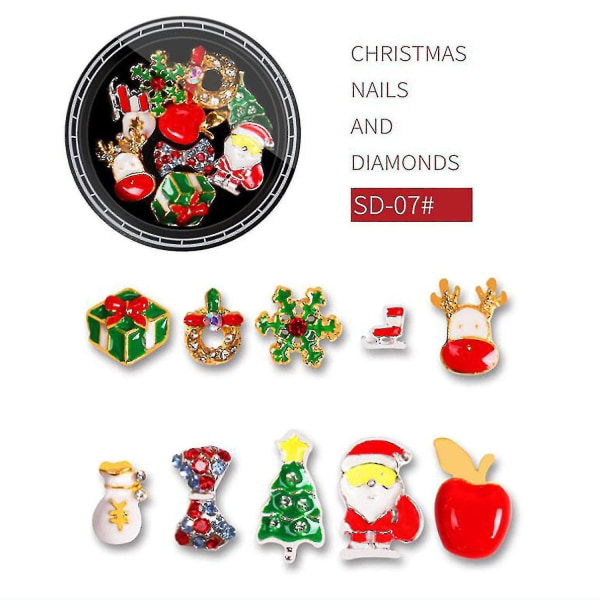 Santa Claus Snowflake Gift Legering Pearl Mixed Nail Rhinestone