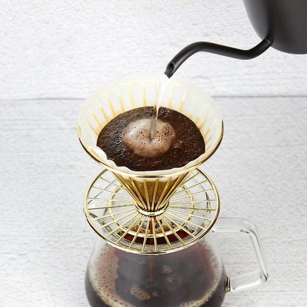 Kaffefilterhållare Återanvändbar radiellt mönster rostfritt stål Ny stil tefilterkorg för hem