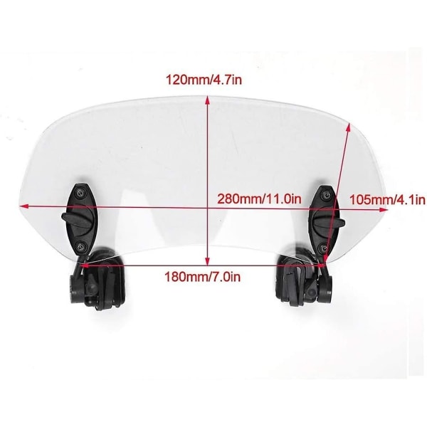 Motorcykel vindruteförlängning - Universal motorcykel vindruteförlängning Motorcykel justerbar klämma vindruta vindrutetillbehör
