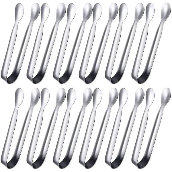 {PL}12-pack Mini Tänger Sockertänger Istänger Små Serveringstänger i Rostfritt Stål
