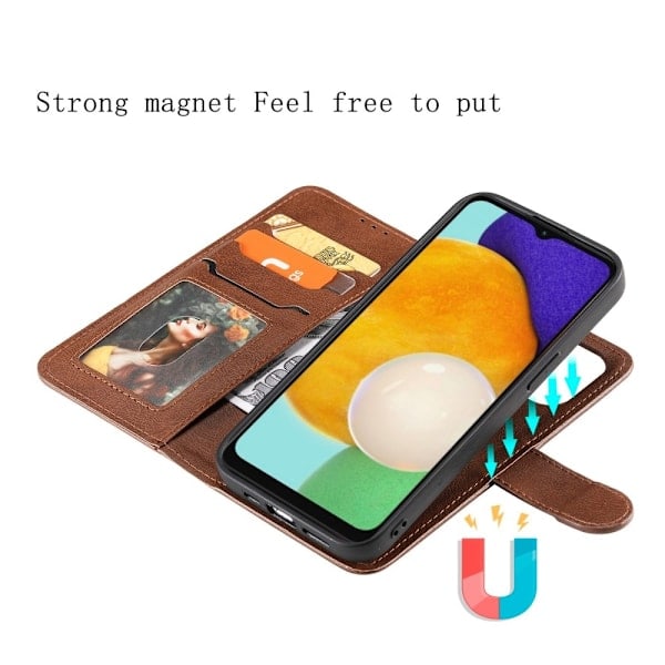 Samsung Galaxy A04s / A13 5G 2in1 Magneetti/Lompakkokotelo Ruskea