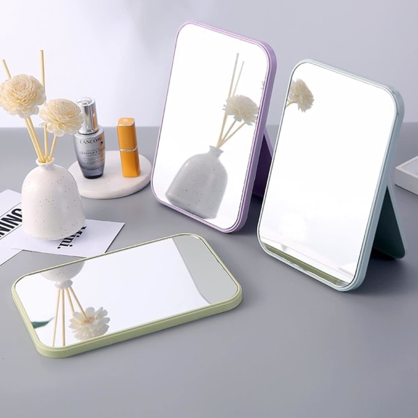Skrivebordsmakeup spejl, enkelt foldbart makeup spejl med stativ 90° justerbar rotation