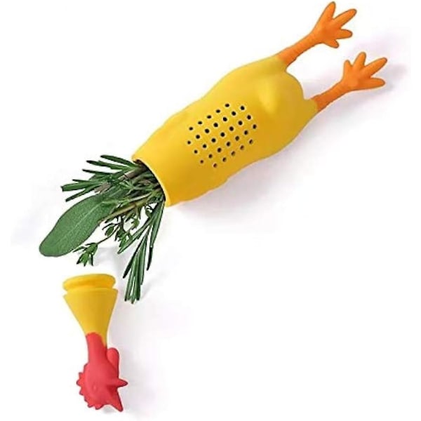 Söt Silikonkyckling Tupp Höna Silikoninfuser För Örter Te Kryddor Kruka Kryddburk Krydda Låda Återanvändbar Hållbar
