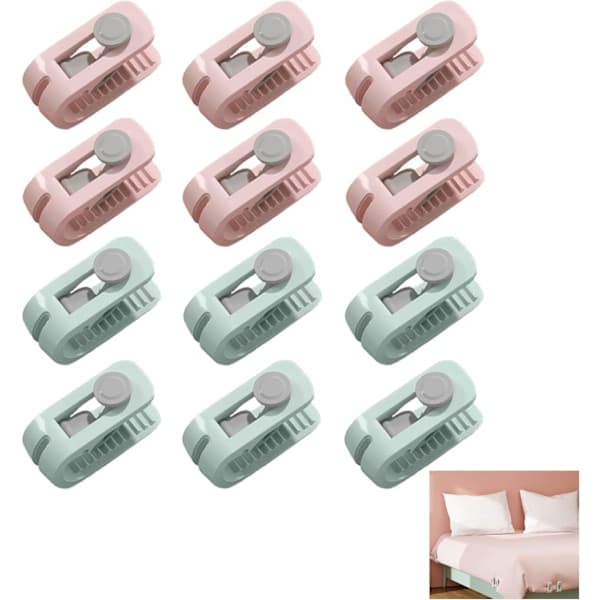Påslakansklämmor, 12-pack Hög Elastisk Täcke Klämmor, B