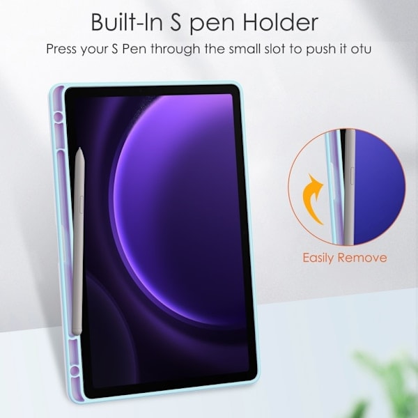 Galaxy Tab S9 FE Kotelo Hybrid Kynäteline Vaaleansininen
