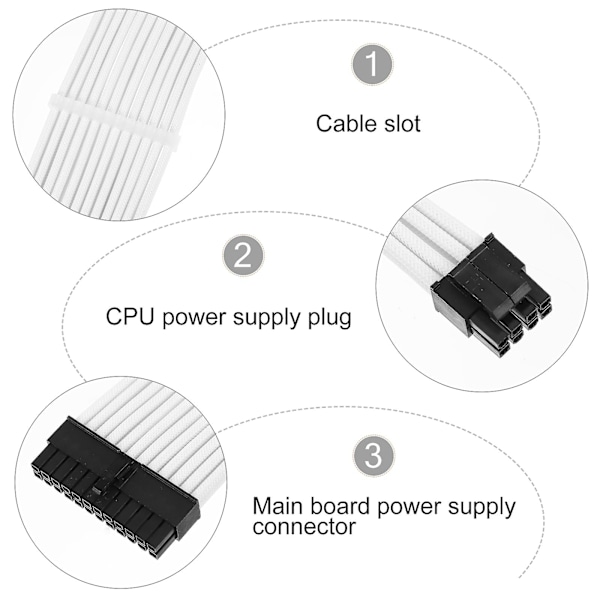 1 Set ATX Sleeved Kabel Förlängningssats PCIe GPU Förlängningskabel Datortillbehör