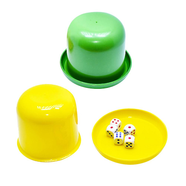 2-pack Högstyrka Plasttärningar Spelset 5 Tärningar Ingår (Slumpmässig Färg)