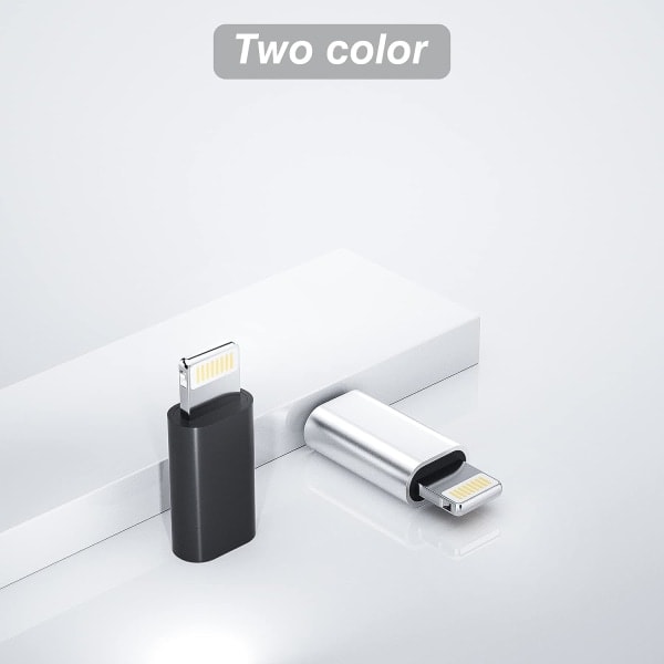 Micro USB -naaras Lightning-uros lataussovitin (3 kpl) Android-latauskaapeliporttiliitin yhteensopiva iPhone/iPad-latausjohdon datamuunnin...