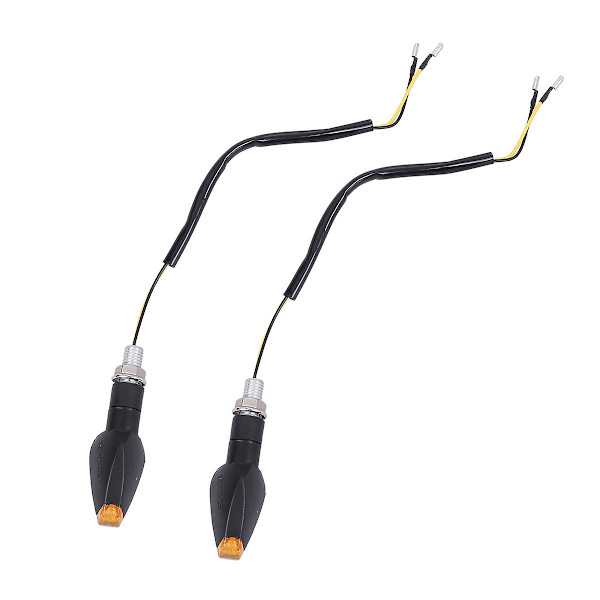 1 Par LED Motorcykel Blinkers Modifierad Blinklampa Praktisk Motorcykel Blinkers (Svart Skal, Transparent Lins)